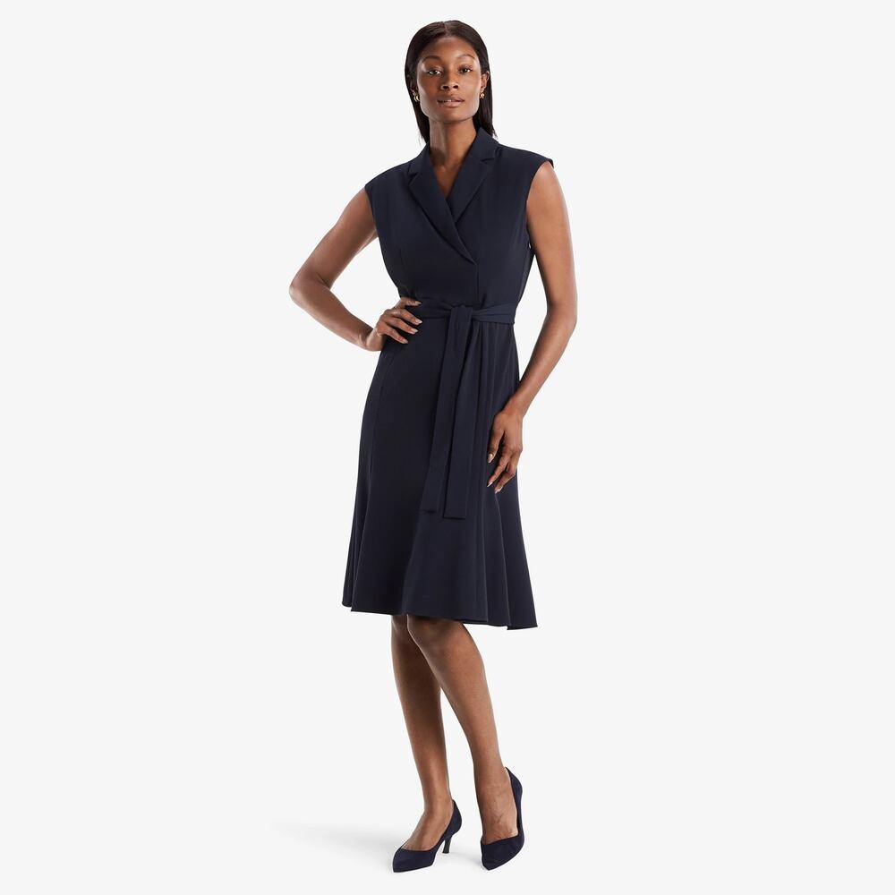 MM Lafleur Navy Wrap Dress